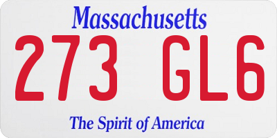 MA license plate 273GL6