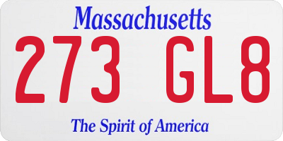 MA license plate 273GL8
