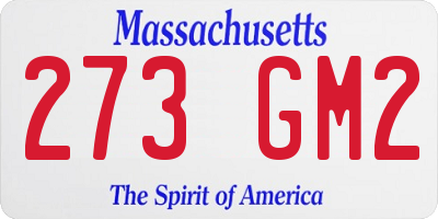 MA license plate 273GM2