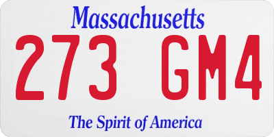 MA license plate 273GM4