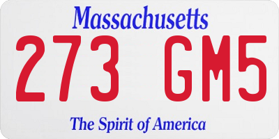 MA license plate 273GM5
