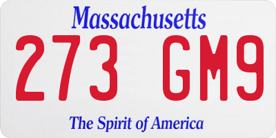 MA license plate 273GM9