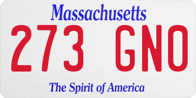 MA license plate 273GN0