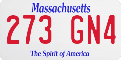 MA license plate 273GN4
