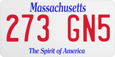 MA license plate 273GN5