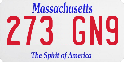 MA license plate 273GN9