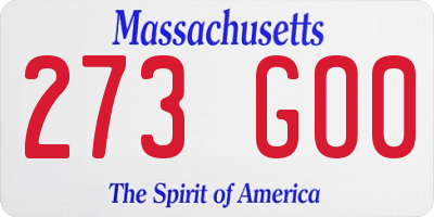 MA license plate 273GO0