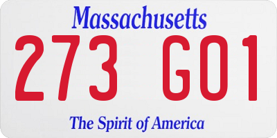 MA license plate 273GO1