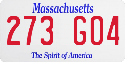MA license plate 273GO4