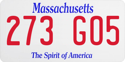 MA license plate 273GO5