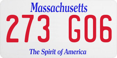 MA license plate 273GO6