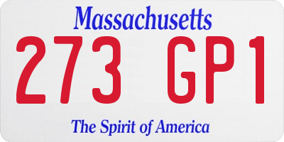 MA license plate 273GP1
