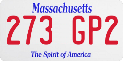 MA license plate 273GP2