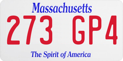 MA license plate 273GP4