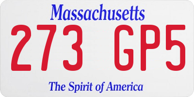 MA license plate 273GP5