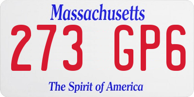MA license plate 273GP6