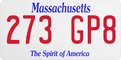 MA license plate 273GP8