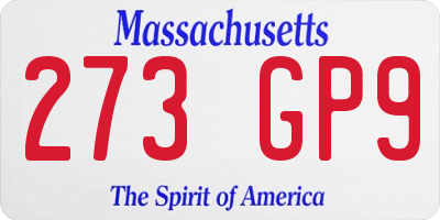 MA license plate 273GP9