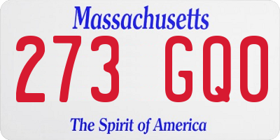 MA license plate 273GQ0