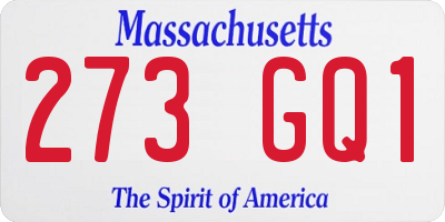MA license plate 273GQ1