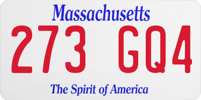 MA license plate 273GQ4