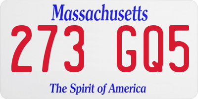 MA license plate 273GQ5
