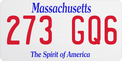 MA license plate 273GQ6
