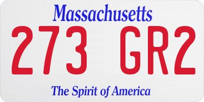 MA license plate 273GR2