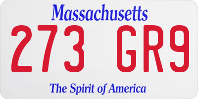 MA license plate 273GR9