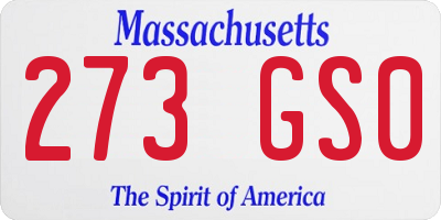 MA license plate 273GS0