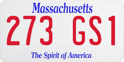 MA license plate 273GS1