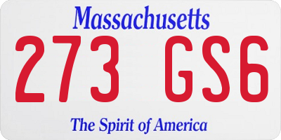 MA license plate 273GS6