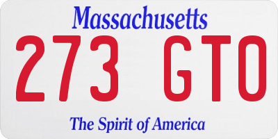 MA license plate 273GT0