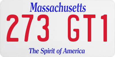 MA license plate 273GT1
