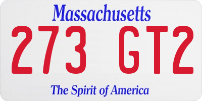 MA license plate 273GT2