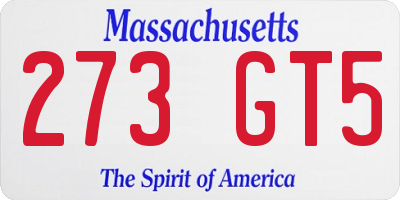 MA license plate 273GT5