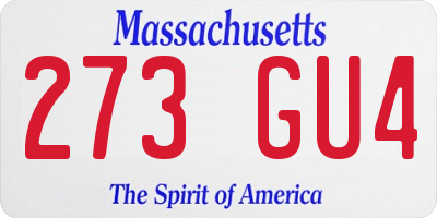 MA license plate 273GU4