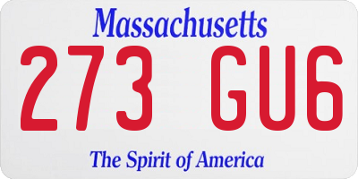 MA license plate 273GU6