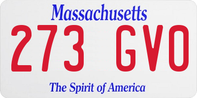 MA license plate 273GV0