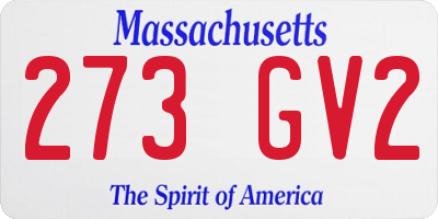 MA license plate 273GV2