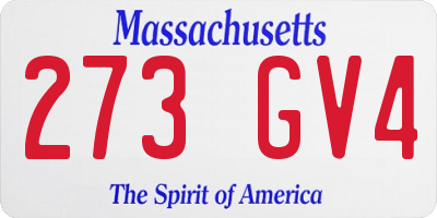 MA license plate 273GV4