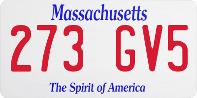 MA license plate 273GV5