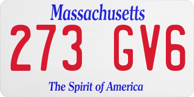 MA license plate 273GV6