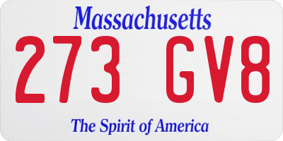 MA license plate 273GV8