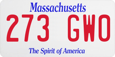 MA license plate 273GW0