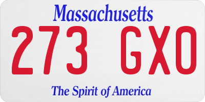 MA license plate 273GX0