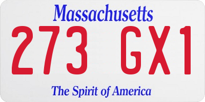 MA license plate 273GX1