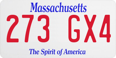 MA license plate 273GX4