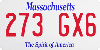 MA license plate 273GX6