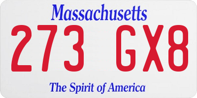 MA license plate 273GX8